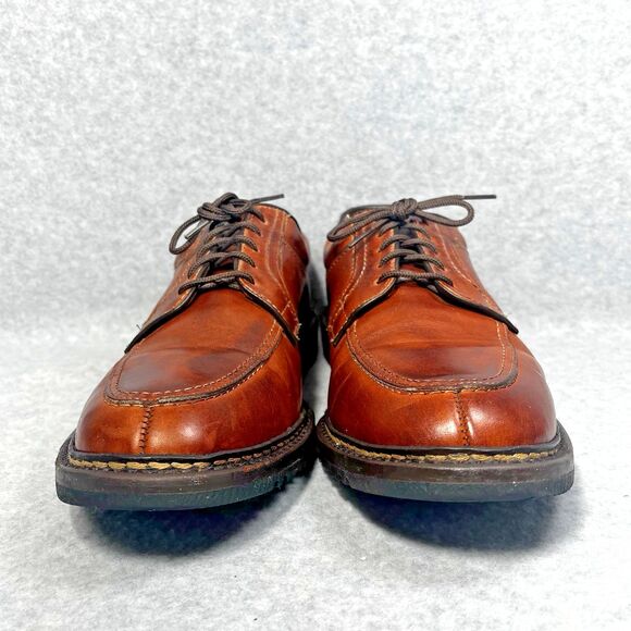 Allen Edmonds Wilbert Mens 11.5 B Cognac Leather Split Toe Derby Dress Shoes - Picture 4 of 16
